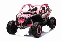 Electric Ride-on car Can-am Maverick, Pink, two-seater,rear suspension, 2.4 Ghz remote controller, portable battery, 4 x 35W Engines, EVA wheels, adjustable driver seat, MP3 player with USB/SD input, Licensed