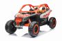 Electric Ride-on car Can-am Maverick, orange, two-seater,rear suspension, 2.4 Ghz remote controller, portable battery, 4 x 35W Engines, EVA wheels, adjustable driver seat, MP3 player with USB/SD input, Licensed