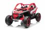 Electric Ride-on car Can-am Maverick, red, two-seater, rear suspension, 2.4 Ghz remote controller, portable battery, 4 x 35W Engines, EVA wheels, adjustable driver seat, MP3 player with USB/SD input, Licensed