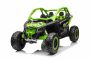 Electric Ride-on car Can-am Maverick, green, two-seater, rear suspension, 2.4 Ghz remote controller, portable battery, 4 x 35W Engines, EVA wheels, adjustable driver seat, MP3 player with USB/SD input, Licensed