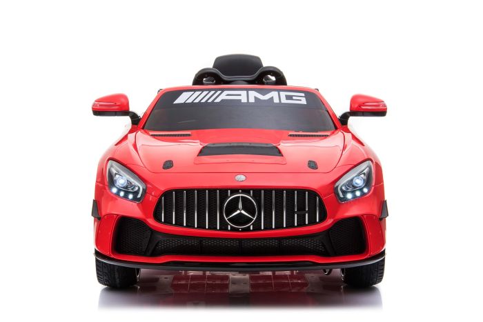 Electric Ride on Car Mercedes Benz GT4 Red Original Licenced Battery Powered Opening Doors 2x Engine 12 V Battery 2.4 Ghz remote control Soft EVA wheels Smooth start