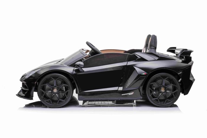 Electric Ride on Car Lamborghini Aventador 12V for two users Black Vertical opening doors 2 x