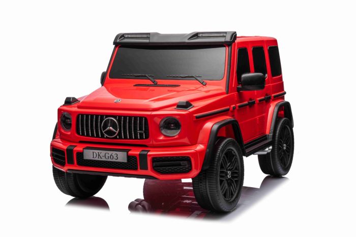 Electric Ride on car Mercedes Benz G63 AMG 4x4 Two seater 12V red MP3 Player with USB AUX input 4x4 drive Battery 12V14Ah EVA wheels with suspension Leatherette seats Remote control Licensed