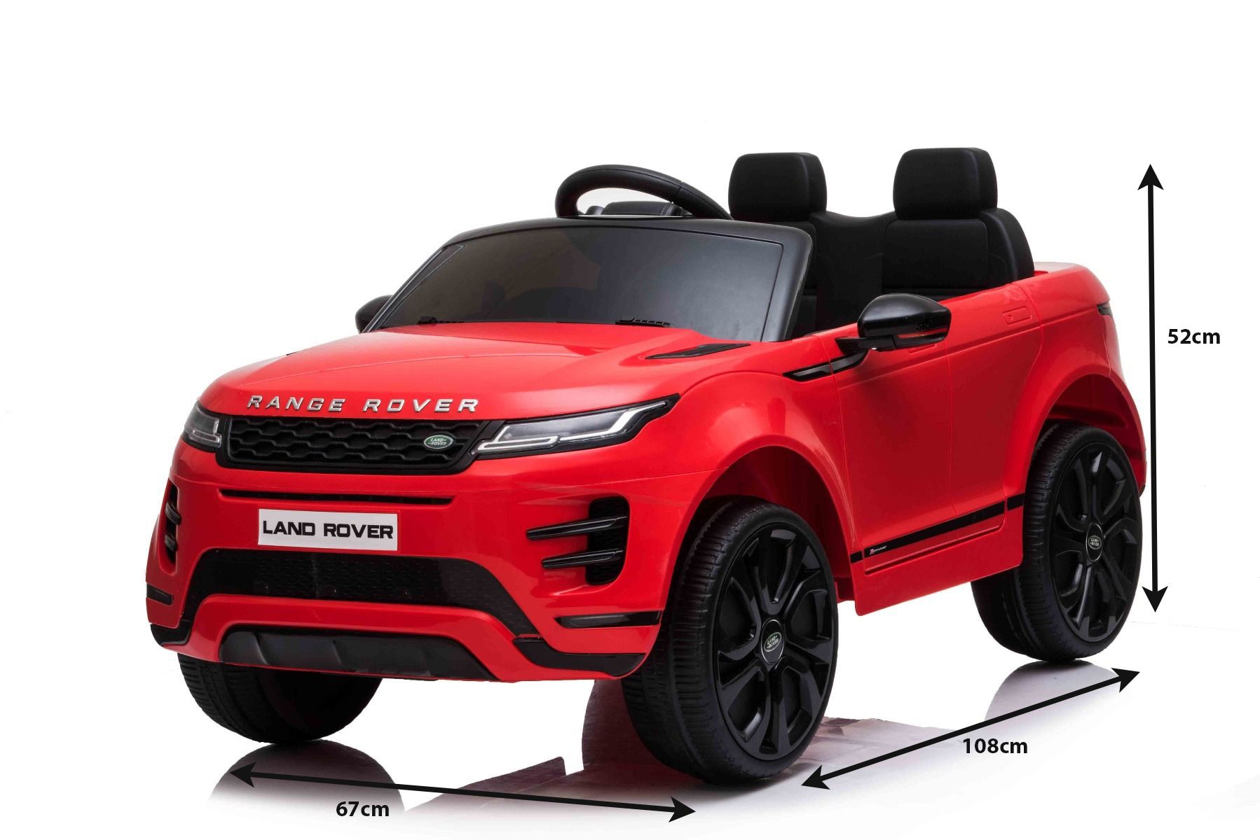 Gaan wandelen dun Stemmen Electric Ride-On Range Rover EVOQUE, Red, Double Leather Seat, MP3 Player  with USB Input, 4x4 Drive, 12V10Ah Battery, EVA Wheels, Suspension Axles,  Key start, 2.4 GHz Bluetooth Remote Control, Licensed
